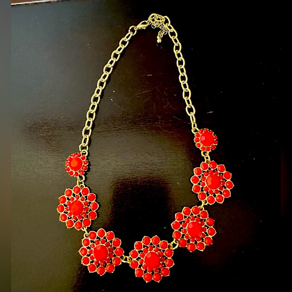 Francesca’s Gold & Orange Necklace EUC